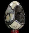 Septarian Dragon Egg Geode - Black Crystals #96732-1